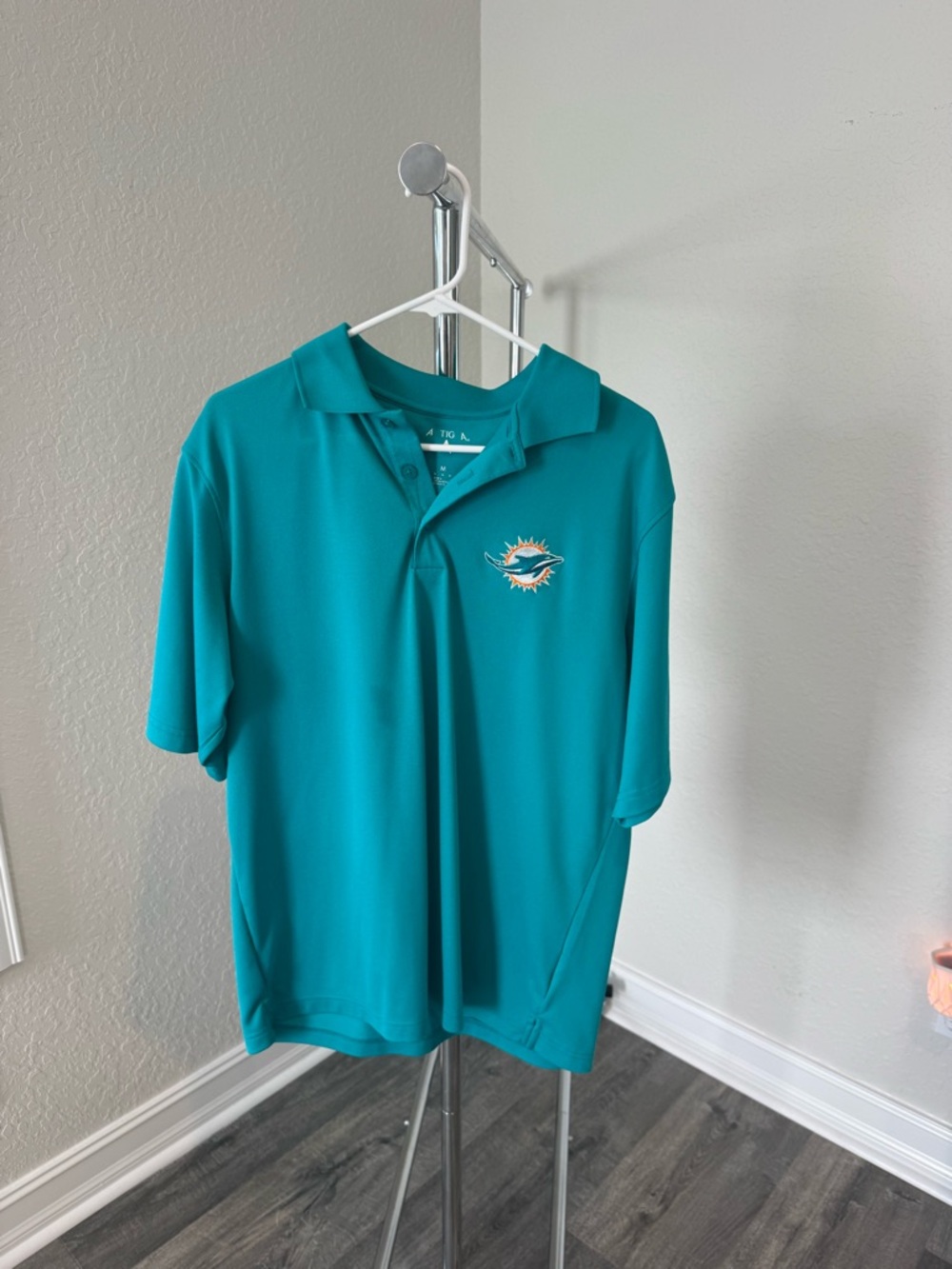Miami Dolphins Teal Polo Shirt with Team Logo